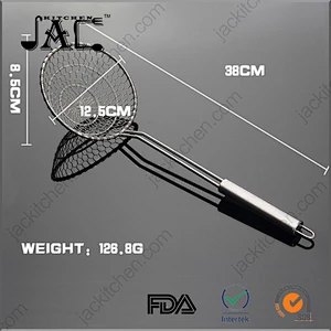 Long Handle Stainless Steel Mesh Skimmer Strainer