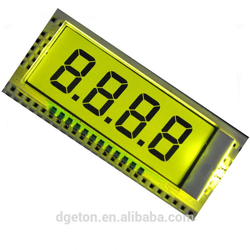 4 digit 7 segment LCD glass panel metal pin connection