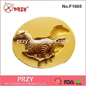 2015 hotsale Large Zebra Running fondant silicone cake mold