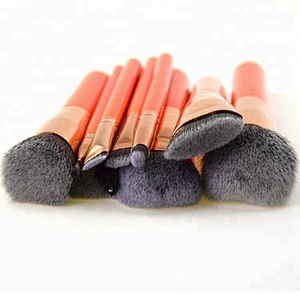 Private Label 11pcs Orange Makeup Brushes Set Powder Foundation Blusher Concealer Eyeshadow Eyecomb Brush Cosmetic Beauty Kit
