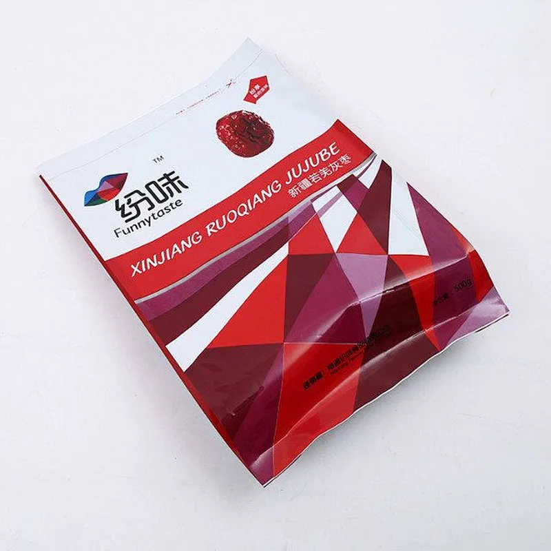 Custom color printing vacuum plastic food raisins date packaging bag
