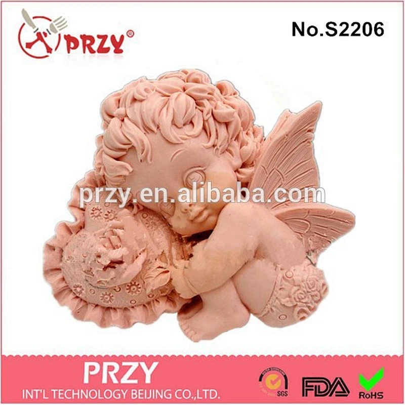 DIY handmade Heart Valentine Angel Girl set1 silicone soap molds for soap making