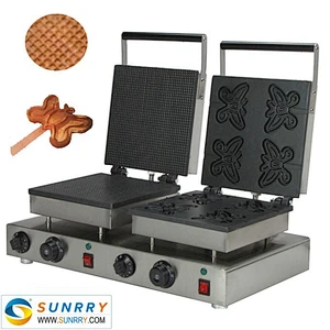 Electric waffle iron slab maker butterfly and square machine