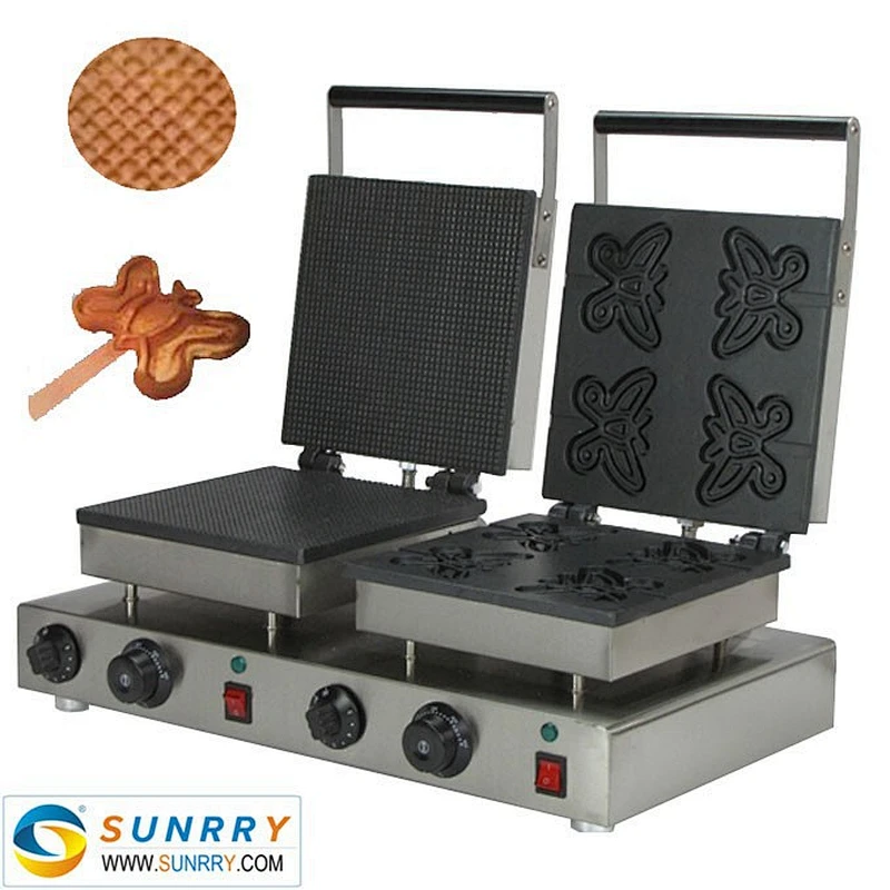 Electric waffle iron slab maker butterfly and square machine