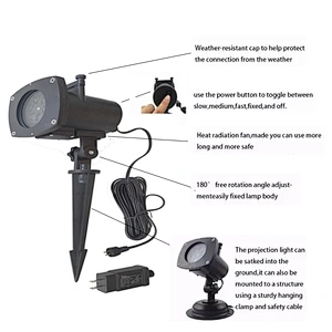 12 Pattern Garden Lighting Waterproof Sparkling Landscape LED Projection Light for Christmas Decoration Lighting