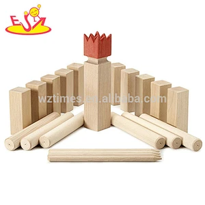 Top fashion the king and the soldiers kids wooden viking kubb game for garden W01D006