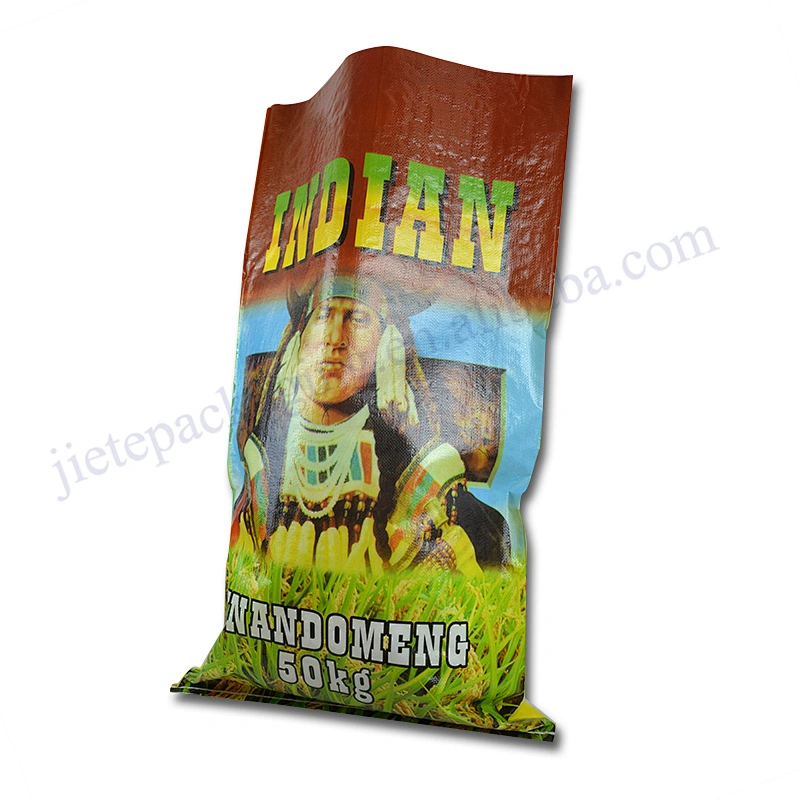 Export to Indian,Dubai transparent plastic bopp laminated pp woven rice bag 50kg for grain,seed,corn,flour,bean