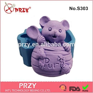 2015 hot sale bear silicone soap mold ,bear silicone molds for concrete
