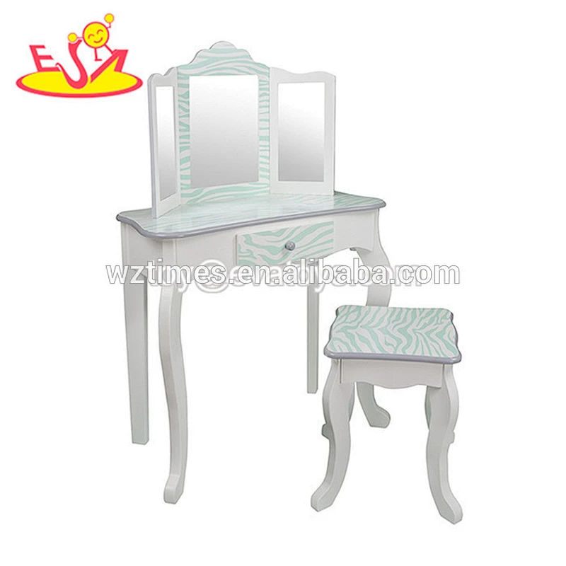 2018 Modern purple stripes wooden dressing table with mirrors W08H092