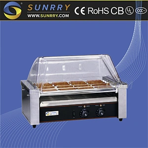 Electric hot dog roller machine with 5 rollers and cover automatic hot dog grill roller (SUNRRY SY-HD5)