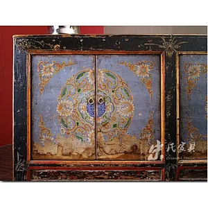Traditional chinese furniture vintage furniture china antique black and purple furniture distress lacquered three door cabinet