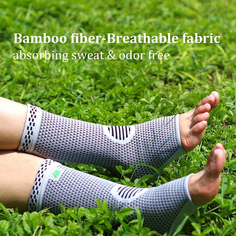 Knitted ankle protector weaving elastic bamboo strap ankle support brace basketball football fitness heel protector