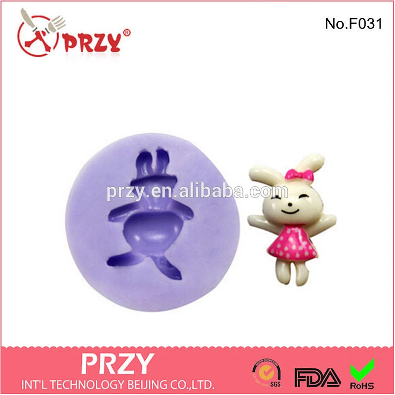 F031rabbit Fondant Silicone Mold, Decoration Cake Mold , Silicone Waffle Cake Mould