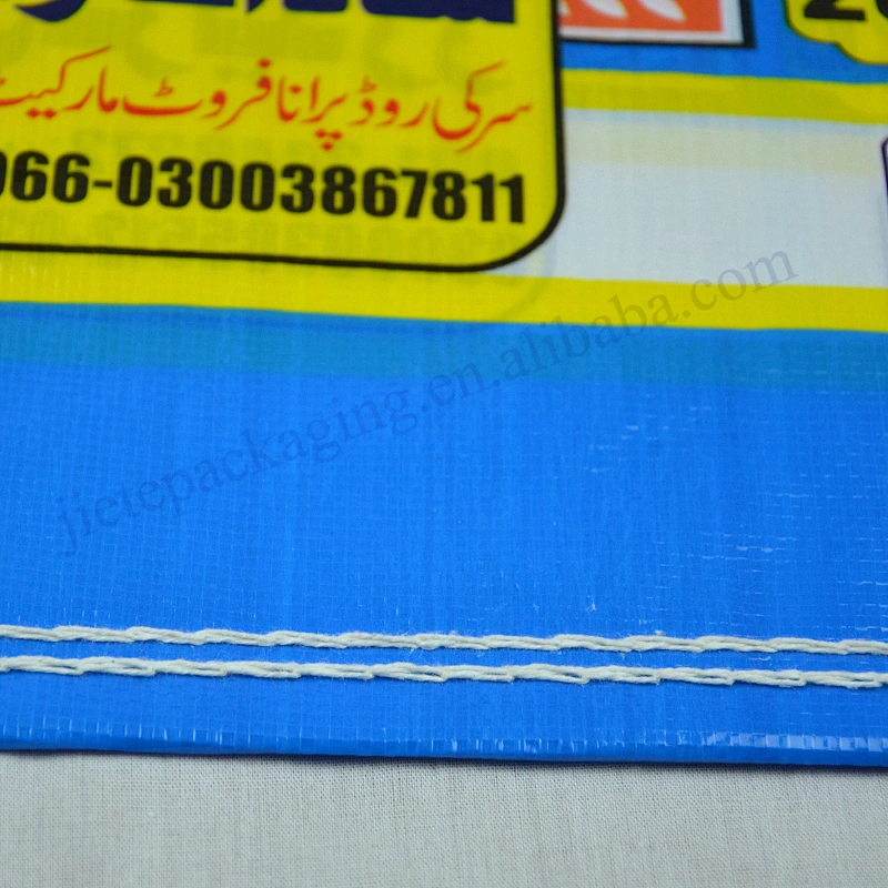 Cheap bopp laminated plastic bopp laminated pp woven packing rice bag 25kg export Pakistan