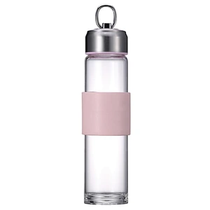 Guangzhou Manufactory Good Quality Glass Water Cup High Borosilicate Drinking Mug with Lid and Anti-heat Sleeve