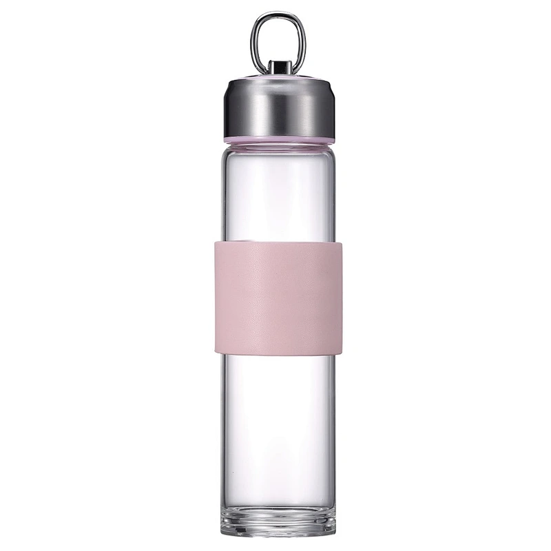 Guangzhou Manufactory Good Quality Glass Water Cup High Borosilicate Drinking Mug with Lid and Anti-heat Sleeve