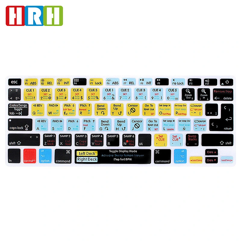ODM Washable Serato Scratch LIVE Shortcuts Silicone Laptop Keyboard Protector Factory  laptop computer for macbook
