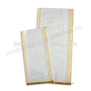 Customized foil laminated gold color printing pp woven basmati rice packaging bag 25kg