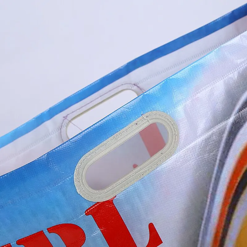 Color printing woven bag with handle for socket, light bulb packaging