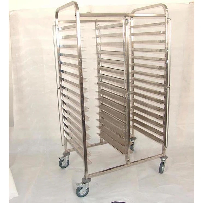2018 Good quality foldable 16 Layers stainless steel food trolley cart and bread bakery cooling rack trolley for sale