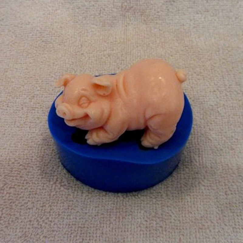 Piglet  soap silicone mold smiling pig candles molds 3D piggy Soap silica mould