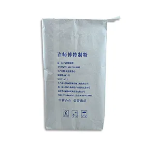 Custom 25kg white kraft paper bag for raw powder, flour packing
