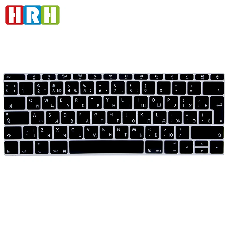 Spanish English Russian Silicone Keyboard Skin Cover for Macbook pro 12'' 13'' Newest Design Silky  Anti-static Keyboard Protect
