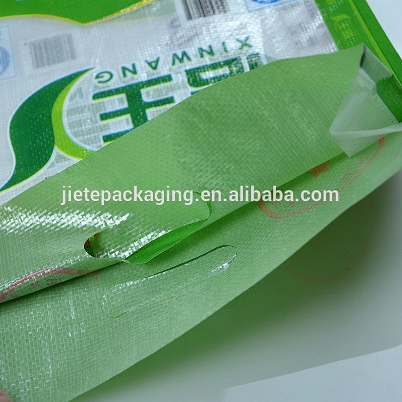 High quality printed with bopp, matt film laminated 50kg 25kg 5kg white transparent pp woven bag for rice packaging