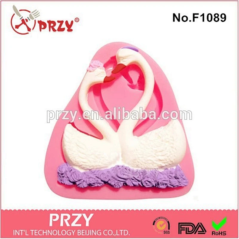 2015 hotsale swan cake decor silicone cake mold