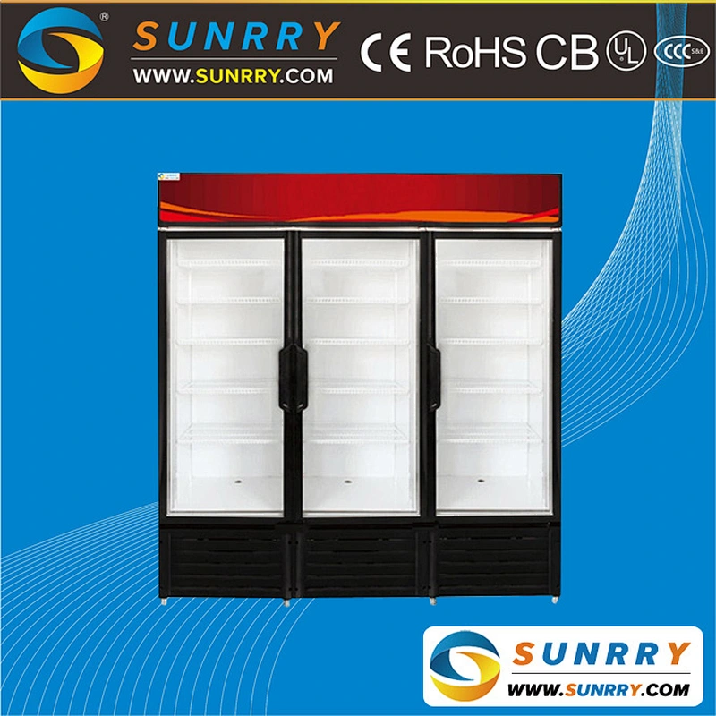 Supermarket fan cooling 3 door beverage cooler cold drink refrigerator with good price