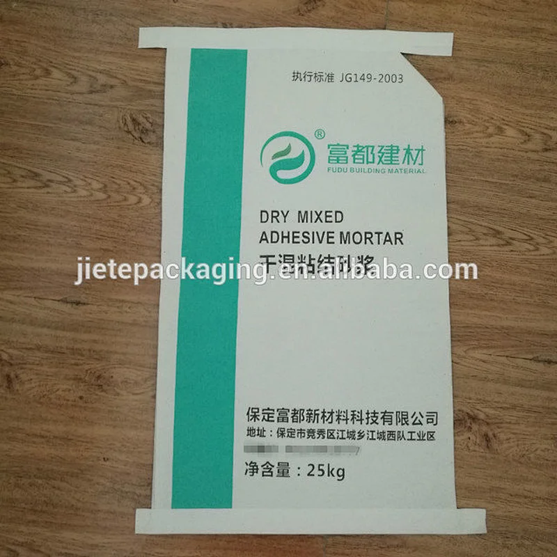 25kg kraft white paper-plastic pp woven cement bag for tile adhesive,lime,gypsum,wall putty powder