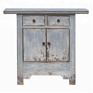 chinese antique distressed wooden beside cabinet furniture