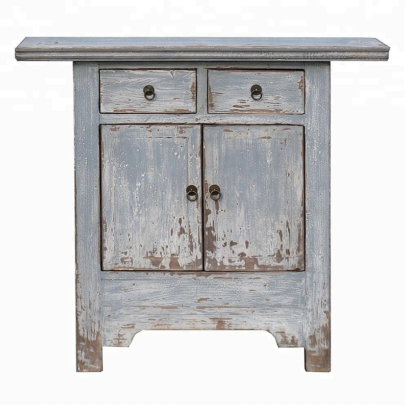 chinese antique distressed wooden beside cabinet furniture