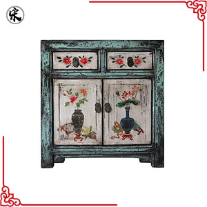 chinese lacquer oriental distressed painted buffet furniture