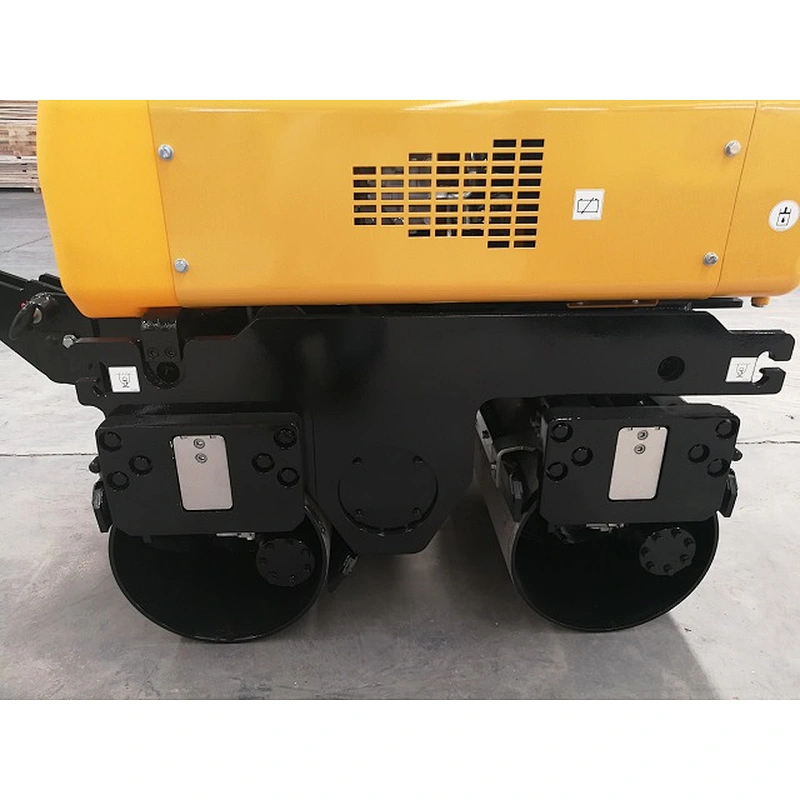 800kg Hydraulic walk behind mini double drum vibratory pedestrian road roller