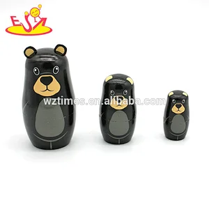 Wholesale creative custom wooden Russian nesting toy for children as gift W06D083