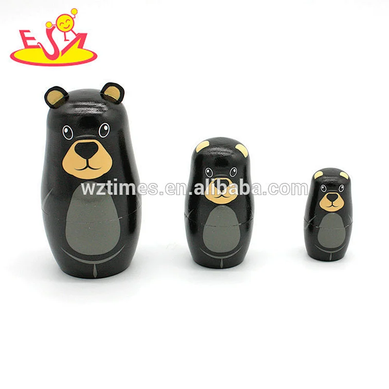 Wholesale creative custom wooden Russian nesting toy for children as gift W06D083