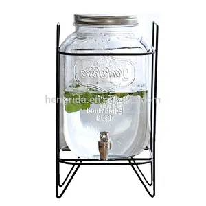 Mason Jar Beverage Dispenser withTraditional Tin Screw Off Lid