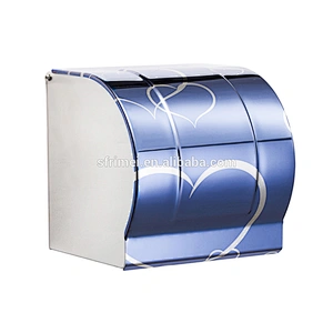 Made In China Hot Bathroom Paper Holder Stainless Steel Toilet Roller Holder Blue Heart-shaped Design Paper Holder