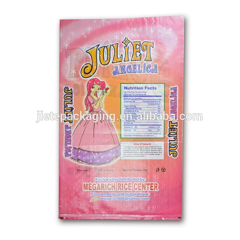 China PP woven sack bag for agricultural products 5kg rice packing plastic material free samples