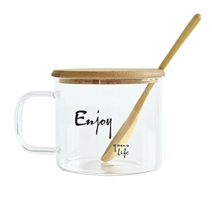 圆柱形单壁带盖玻璃茶奶杯