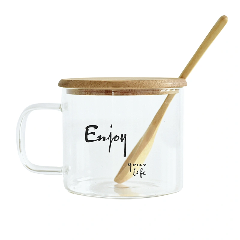 圆柱形单壁带盖玻璃茶奶杯