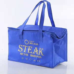 Custom wholesale blue insulated bags for food packaging