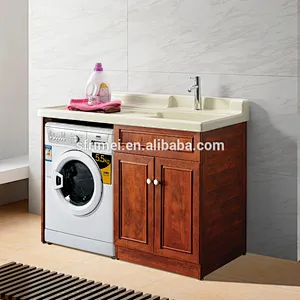 Waterproof Solid Wood Bathroom Vanity Cabinet With Wash Basin