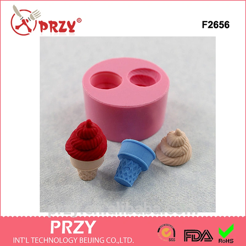 F2656 PRZY 3D Ice Cream Cone Silicone Mold Mould Resin Ice Cream Cone Silicone Polymer Clay Chocolate moulds