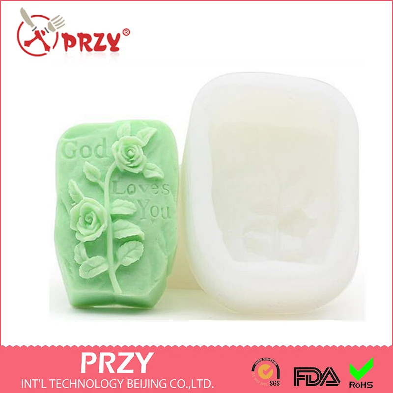 S4075 PRZY High-end DIY handmade soap mold God save gift SOAP flower silicone mould making materials