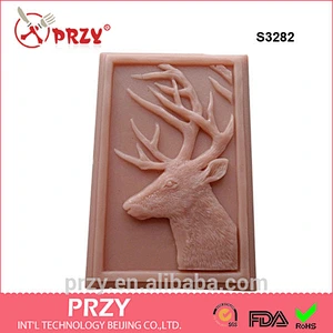 S3282 Whitetail Deer Big Buck Handcrafted Novelty Soap mold Christmas deer silicone mold