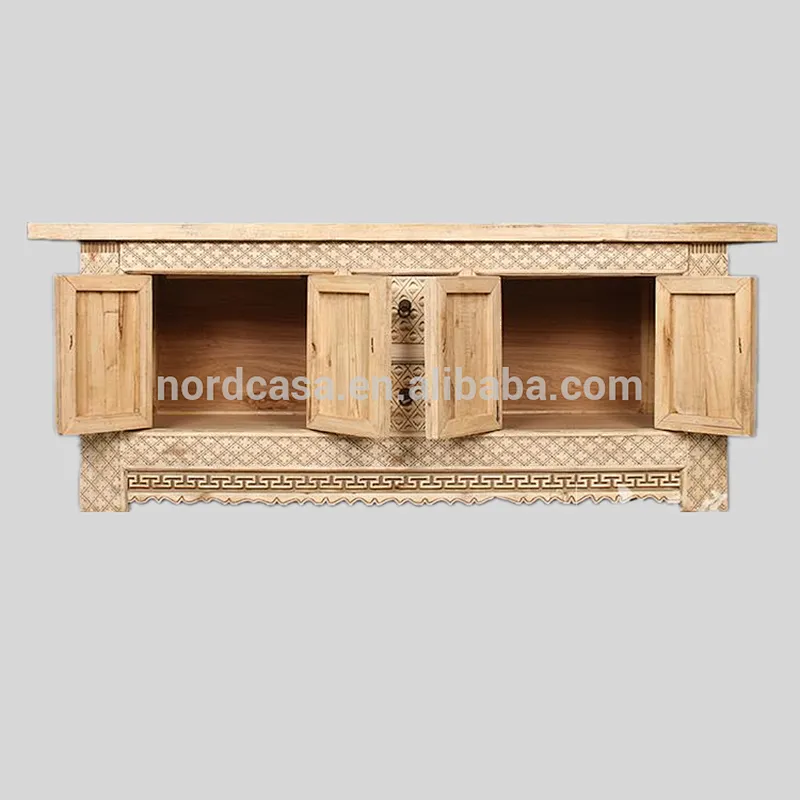 beijing factory hand carved naturel wood color chinese antique furniture