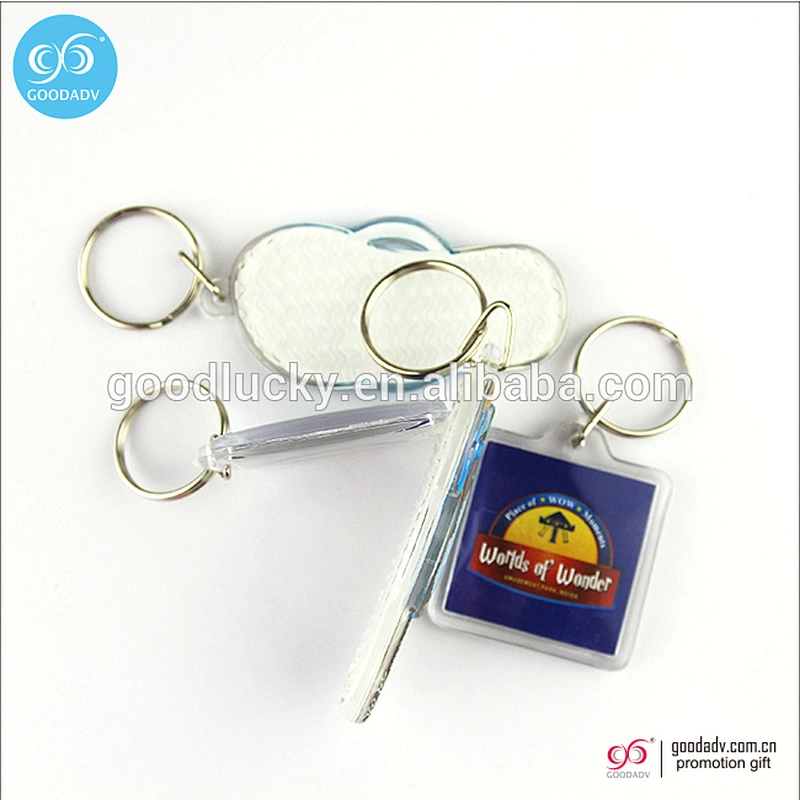 OEM factory promotional gifts plastic keychains tag acrylic blank photo key chains