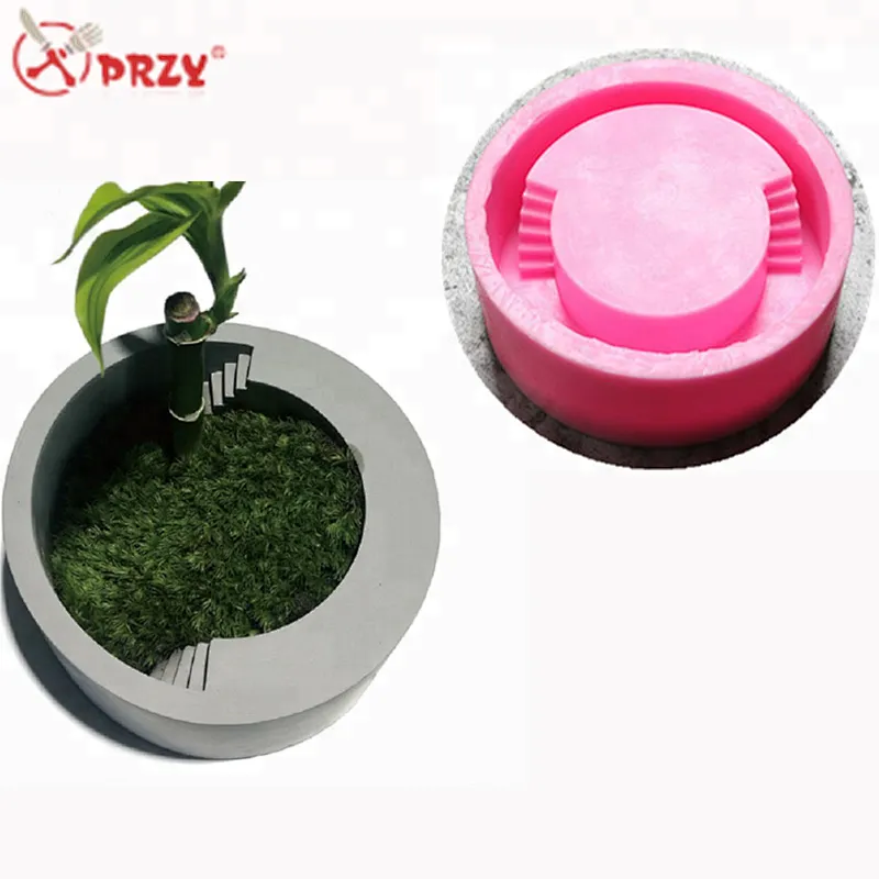 S8103 Stairs shaped Cement Succulents flower pot Molds silicone Home concrete decorations Silicone mold